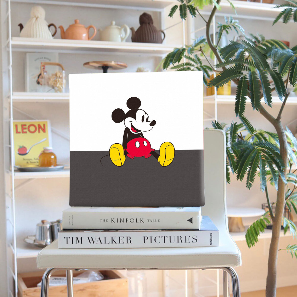 ミッキーマウスのウォールデコ インテリア雑貨 アートパネル キャンバス ディズニー ツートン dsny-2307-04