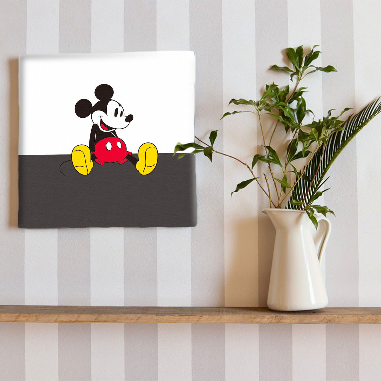 ミッキーマウスのウォールデコ インテリア雑貨 アートパネル キャンバス ディズニー ツートン dsny-2307-04