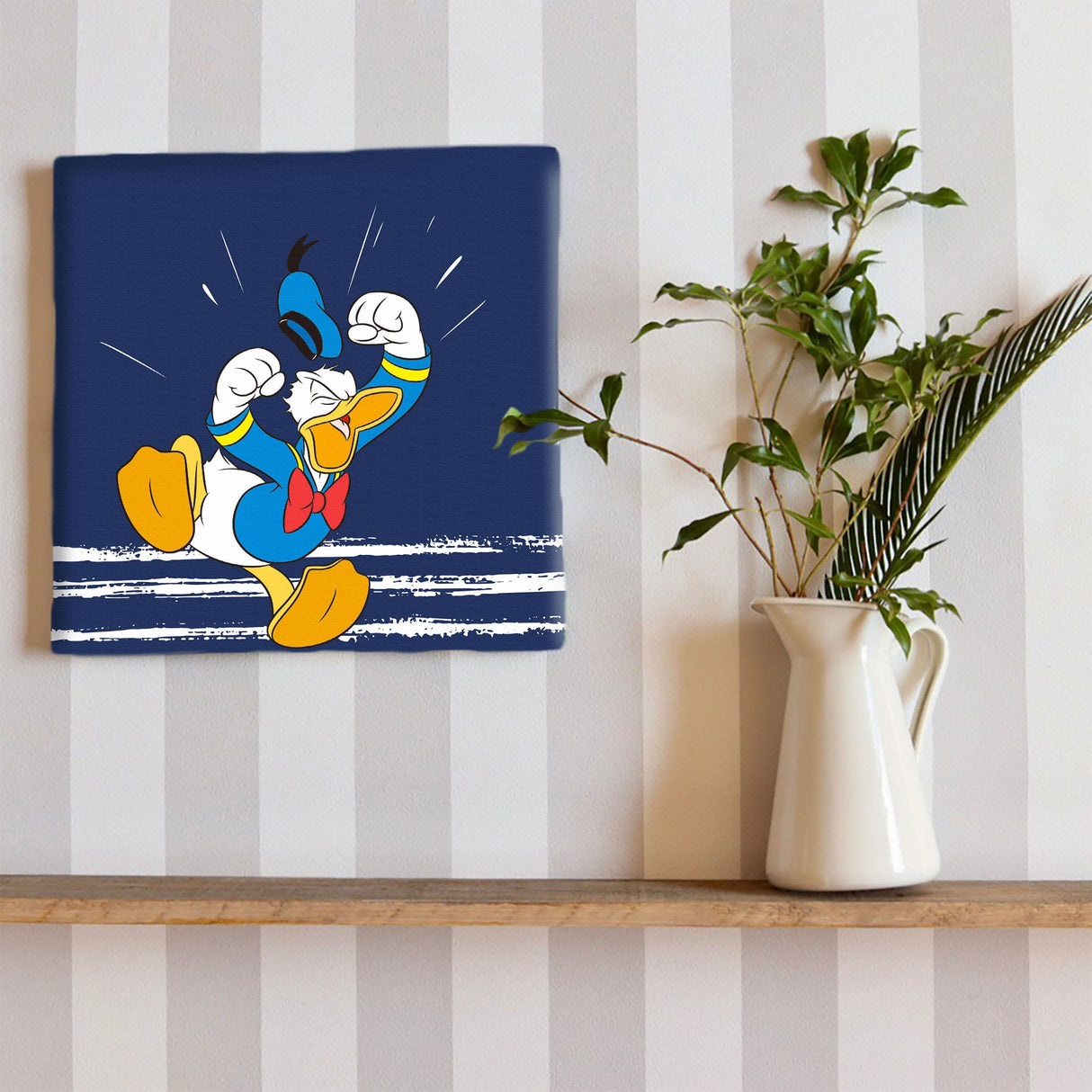 ドナルドダックのファブリックパネル インテリア雑貨 アートパネル キャンバス ディズニー ブルー dsny-2307-05