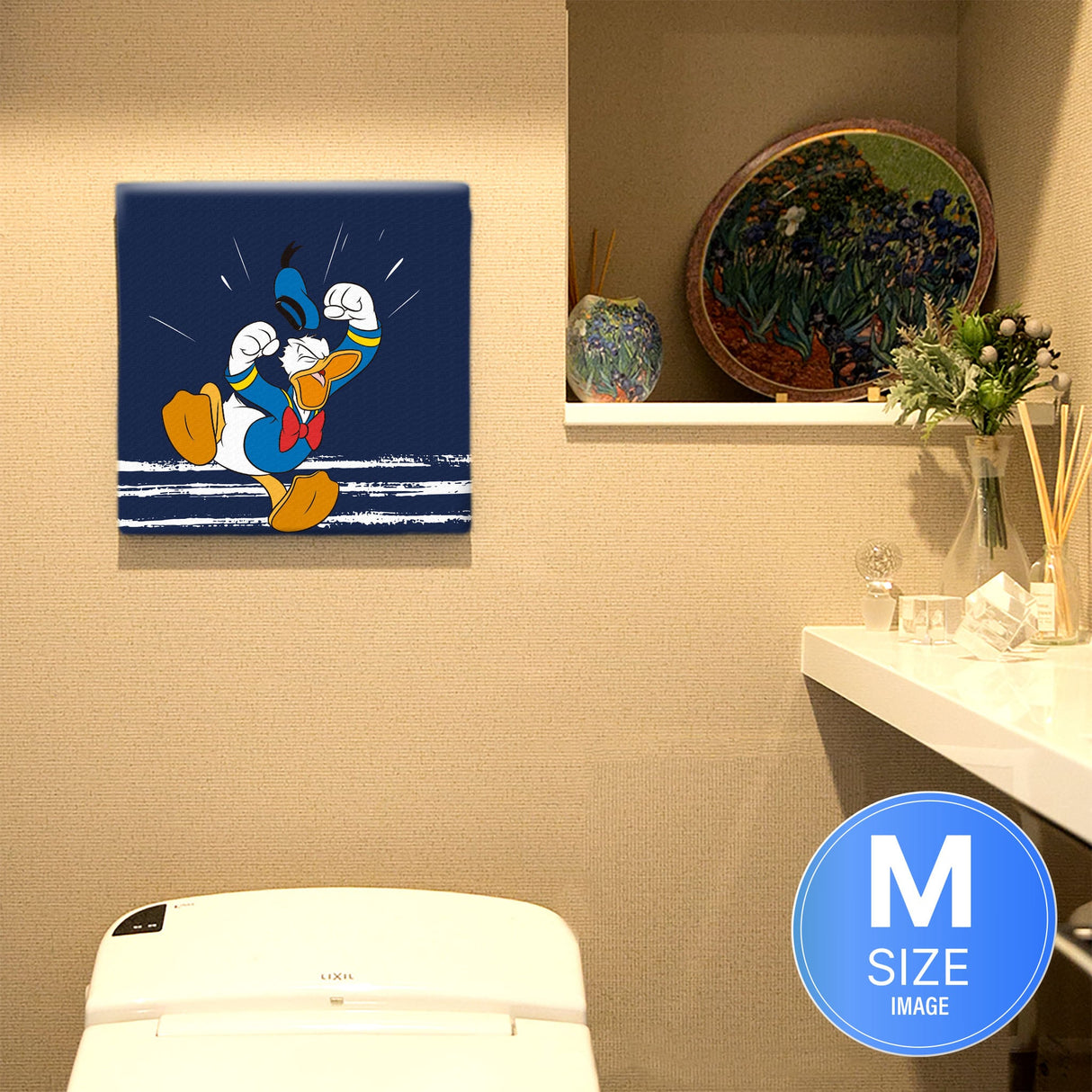 ドナルドダックのファブリックパネル インテリア雑貨 アートパネル キャンバス ディズニー ブルー dsny-2307-05