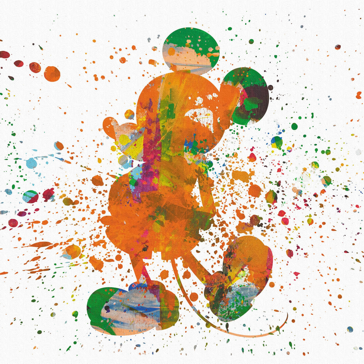 ミッキーマウスのファブリックボード インテリア雑貨 アートパネル キャンバス ディズニー カラフル dsny-2307-06