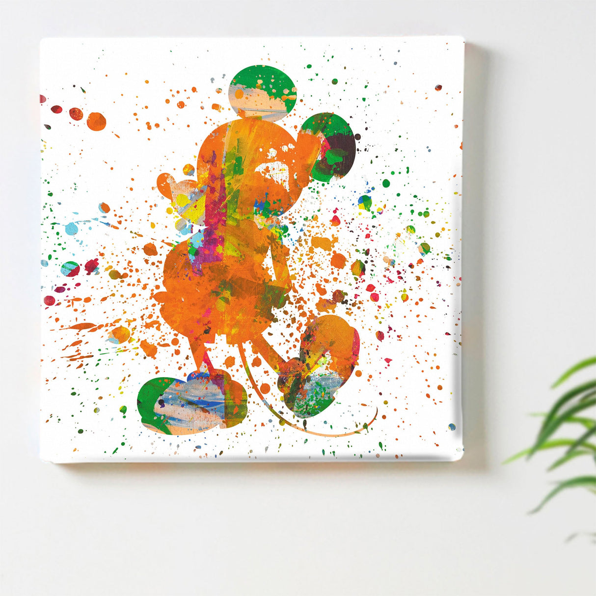 ミッキーマウスのファブリックボード インテリア雑貨 アートパネル キャンバス ディズニー カラフル dsny-2307-06