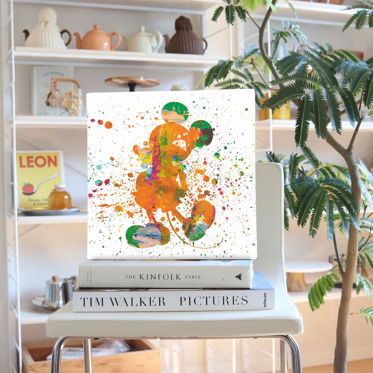 ミッキーマウスのファブリックボード インテリア雑貨 アートパネル キャンバス ディズニー カラフル dsny-2307-06