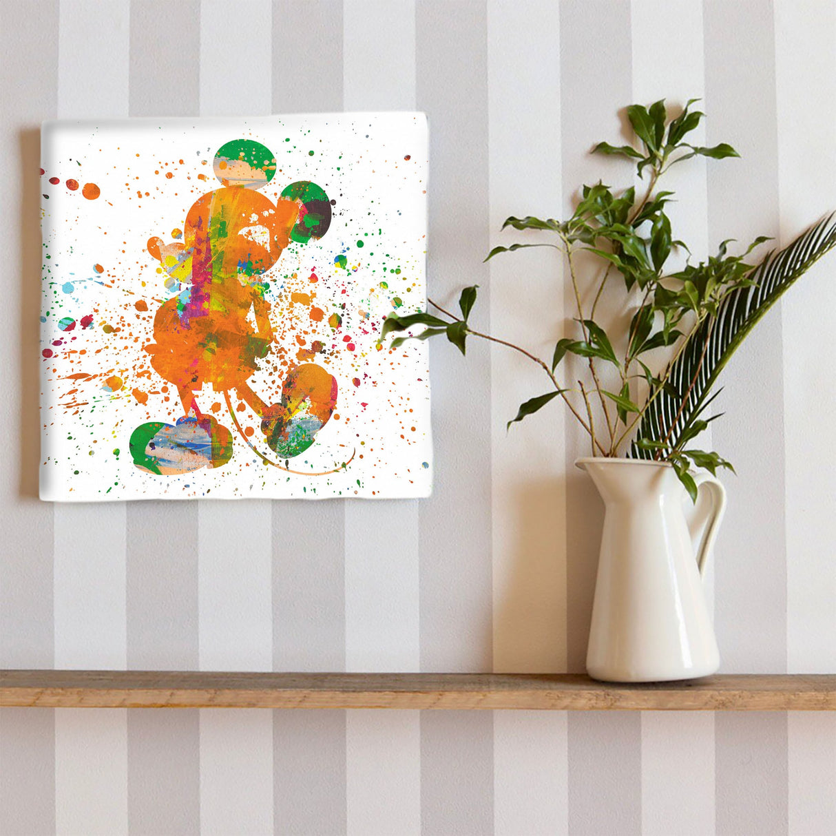 ミッキーマウスのファブリックボード インテリア雑貨 アートパネル キャンバス ディズニー カラフル dsny-2307-06