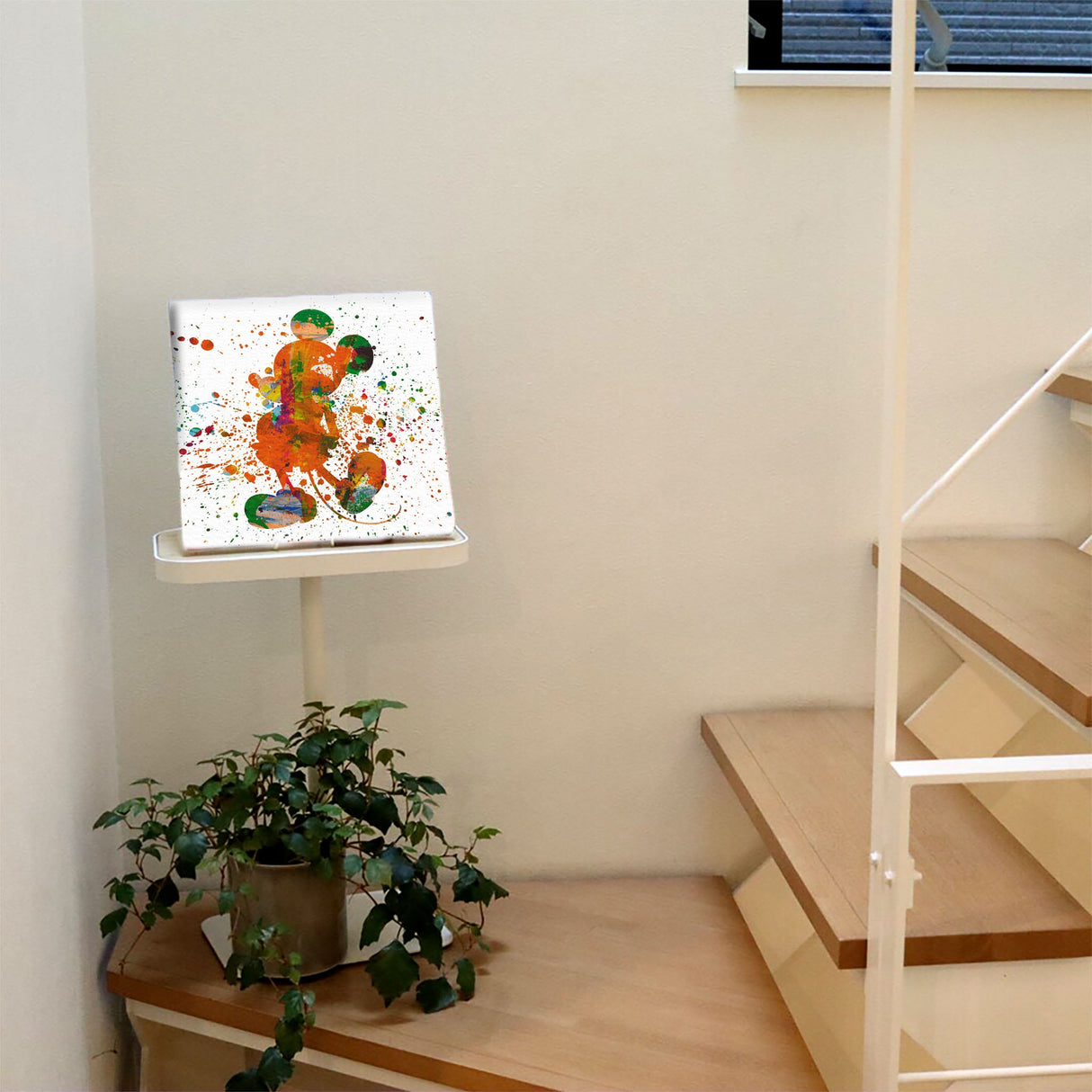 ミッキーマウスのファブリックボード インテリア雑貨 アートパネル キャンバス ディズニー カラフル dsny-2307-06