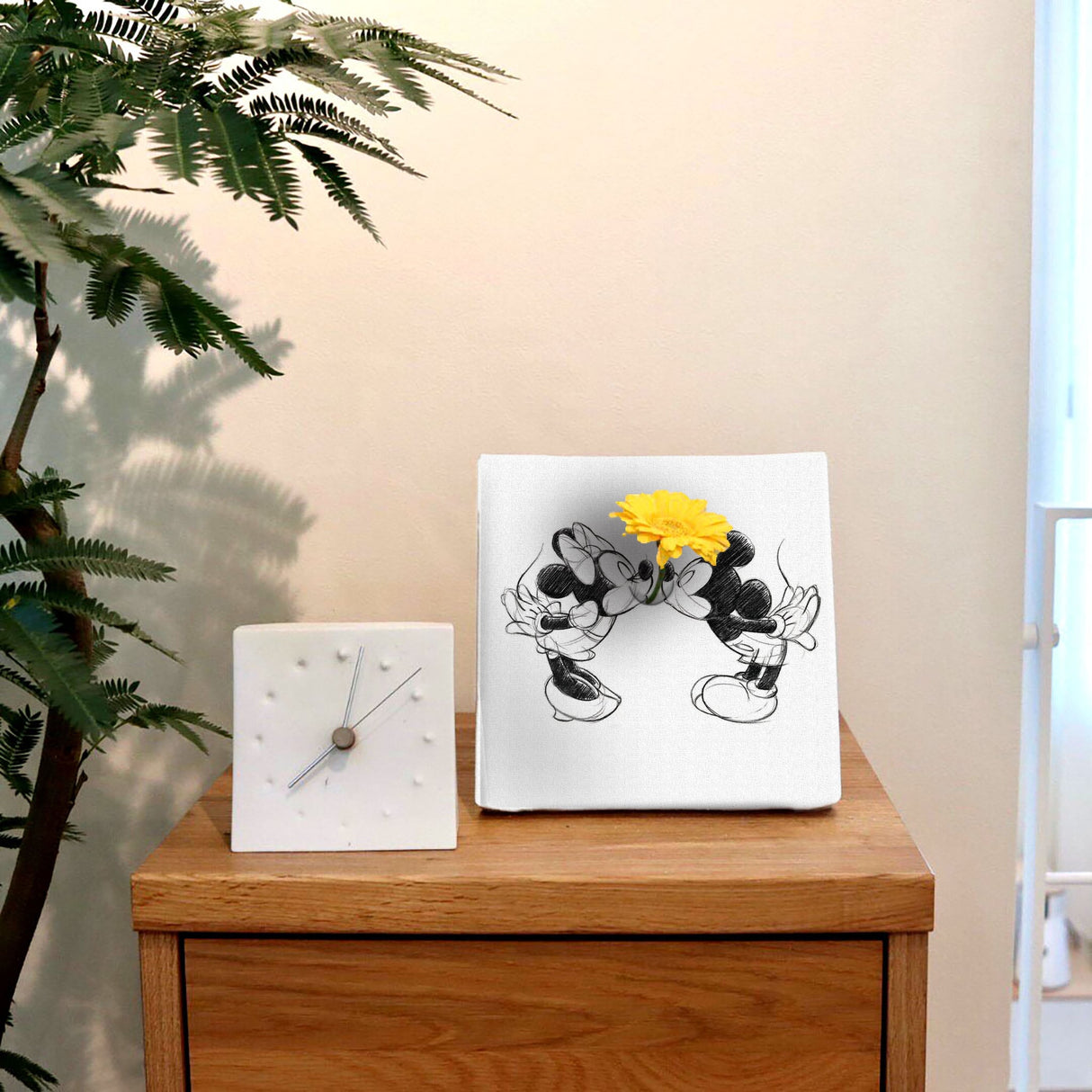 ミッキーマウスのIKEBANA 20×20×2.7cm 一輪挿し 花瓶 ミニーマウス モノクロ IKE-DSNY-2106-04