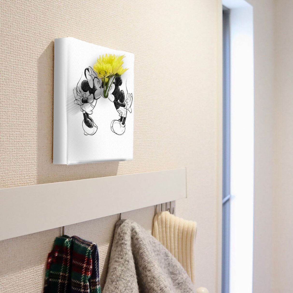 ミッキーマウスのIKEBANA 20×20×2.7cm 一輪挿し 花瓶 ミニーマウス モノクロ IKE-DSNY-2106-04