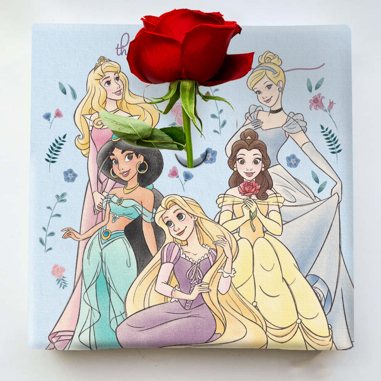 ディズニープリンセスのIKEBANA 20×20×2.7cm 一輪挿し 花瓶 ラプンツェル シンデレラ IKE-DSNY-2106-12