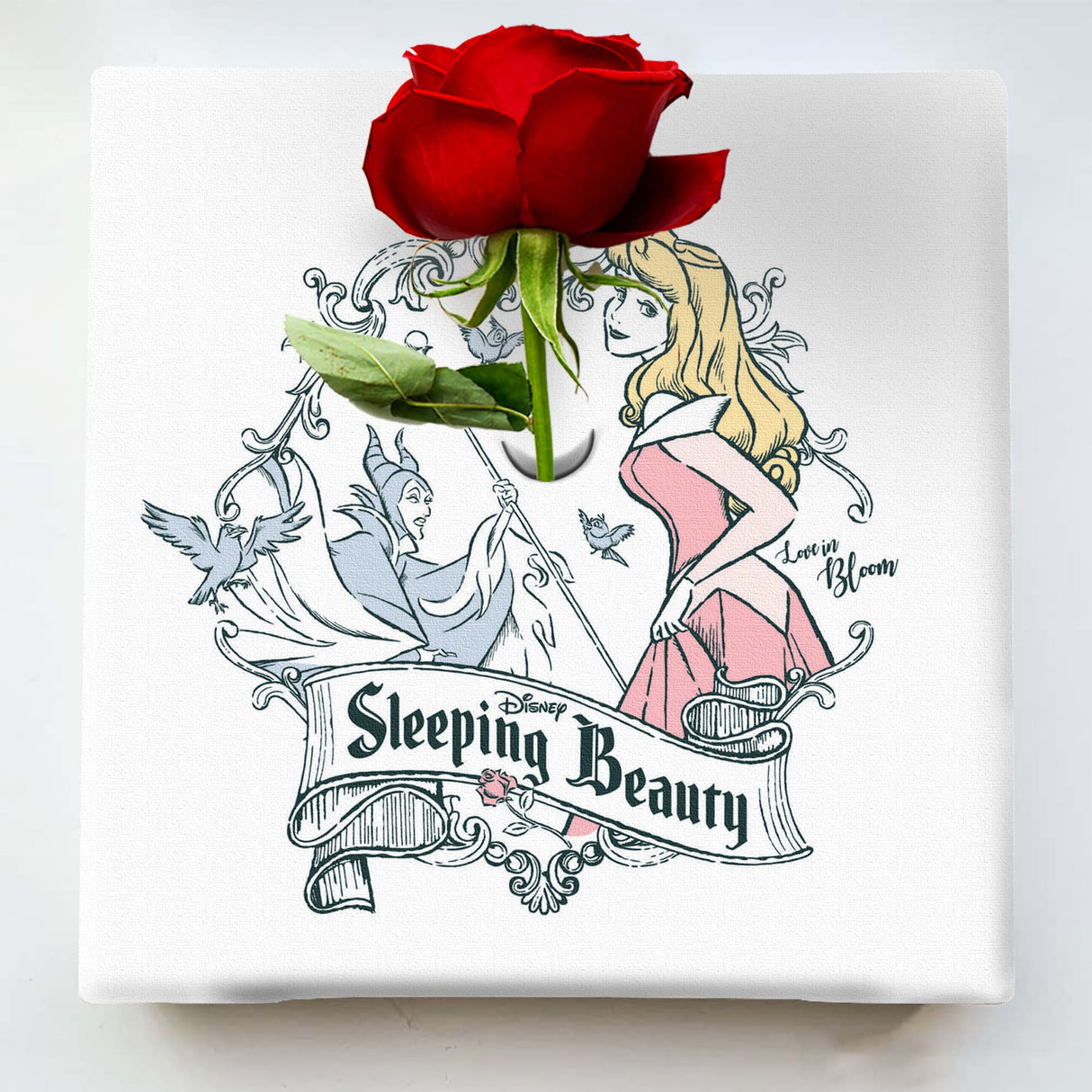 眠れる森の美女のIKEBANA 20×20×2.7cm 一輪挿し 花瓶 ディズニープリンセス オーロラ姫 IKE-DSNY-2106-43