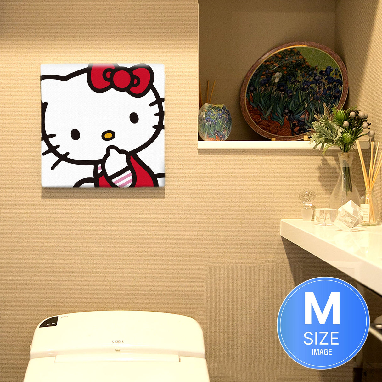 キティちゃんのファブリックパネル インテリア アート 雑貨 kty-0002