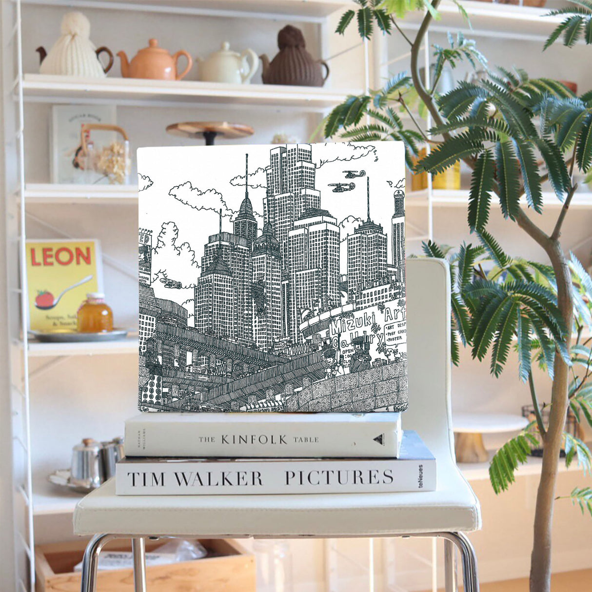 街並みイラストのアートボード インテリア 雑貨 mzk-0001 - ArtDeli. アートパネル専門店
