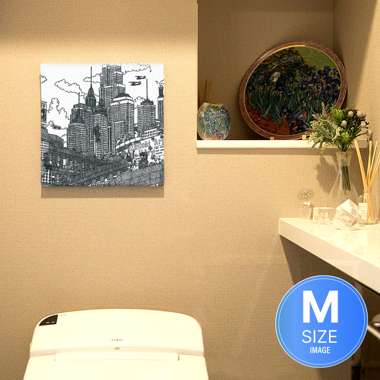 街並みイラストのアートボード インテリア 雑貨 mzk-0001 - ArtDeli. アートパネル専門店