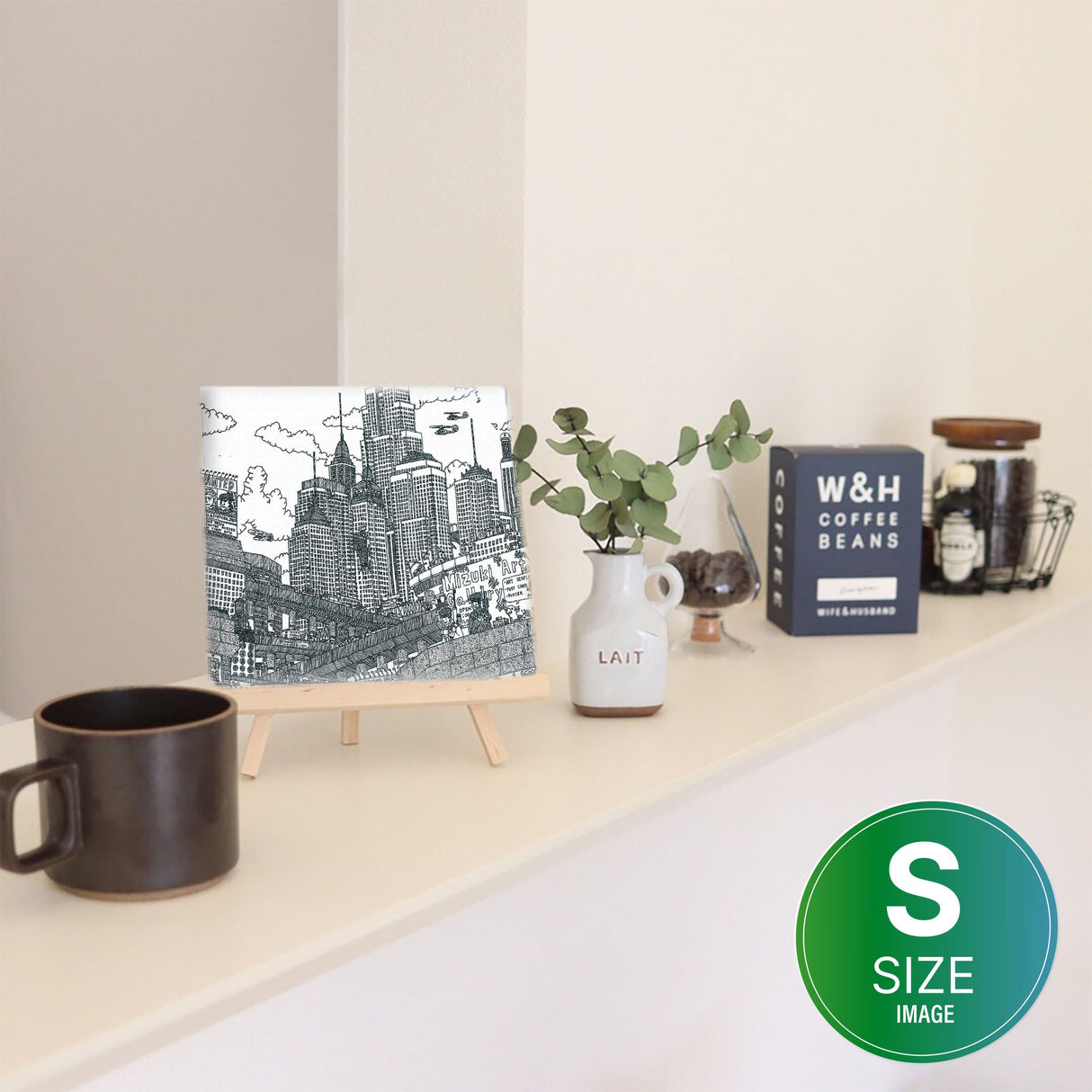 街並みイラストのアートボード インテリア 雑貨 mzk-0001 - ArtDeli. アートパネル専門店