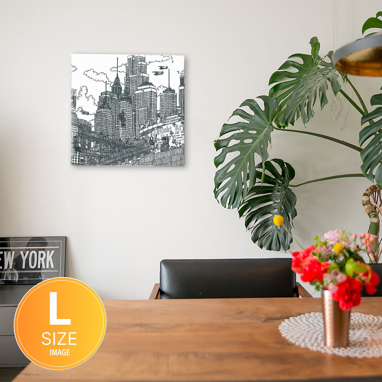街並みイラストのアートボード インテリア 雑貨 mzk-0001 - ArtDeli. アートパネル専門店