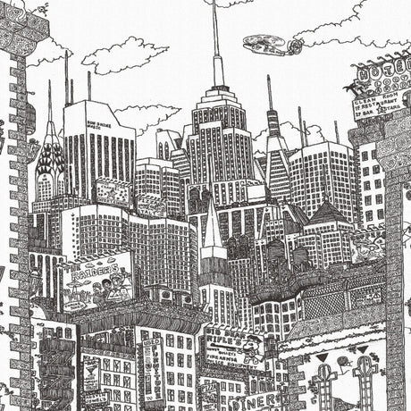 街並みイラストのファブリックパネル アート 雑貨 mzk-0002 - ArtDeli. アートパネル専門店