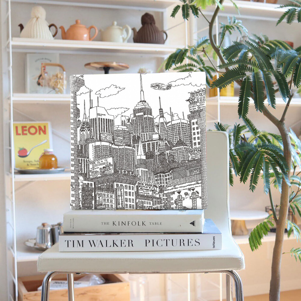 街並みイラストのファブリックパネル アート 雑貨 mzk-0002 - ArtDeli. アートパネル専門店