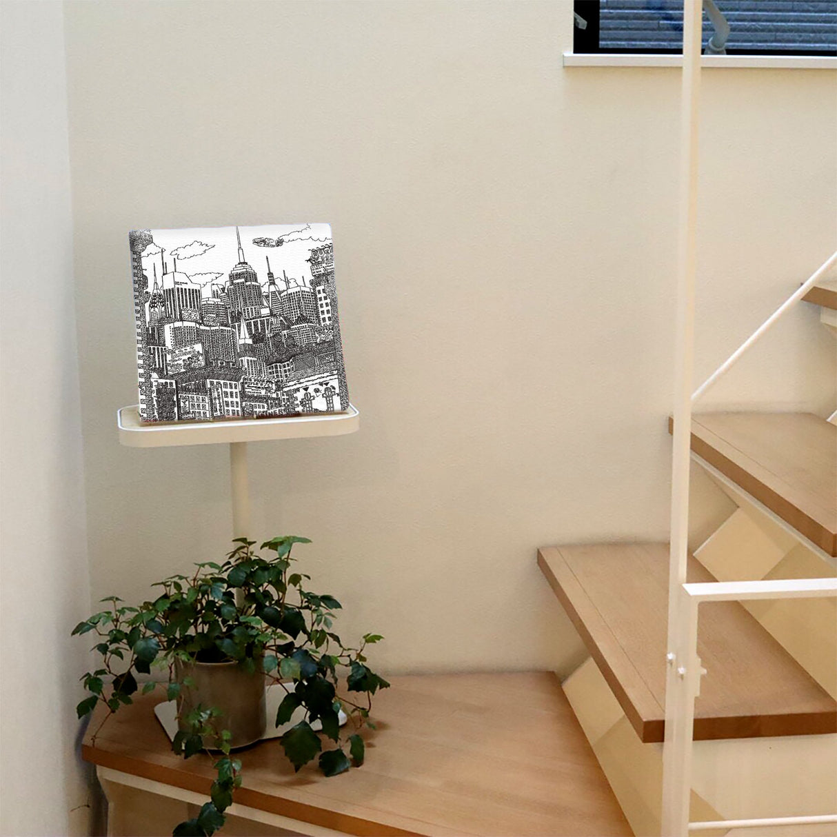 街並みイラストのファブリックパネル アート 雑貨 mzk-0002 - ArtDeli. アートパネル専門店