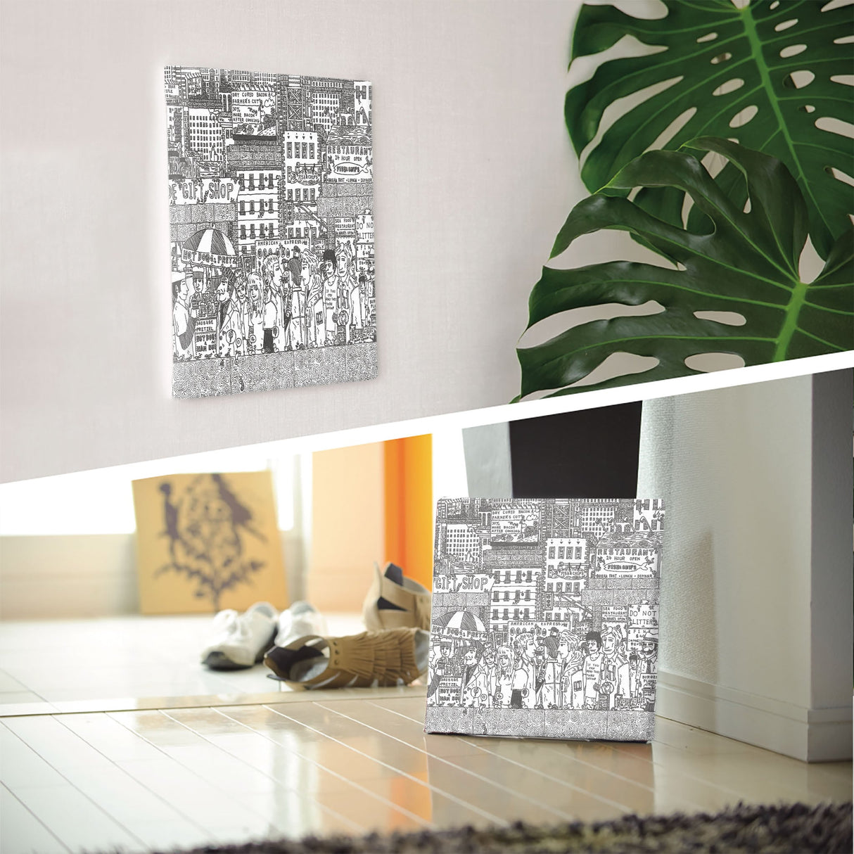 街並みイラストのインテリア小物 壁掛け アート mzk-0003 - ArtDeli. アートパネル専門店