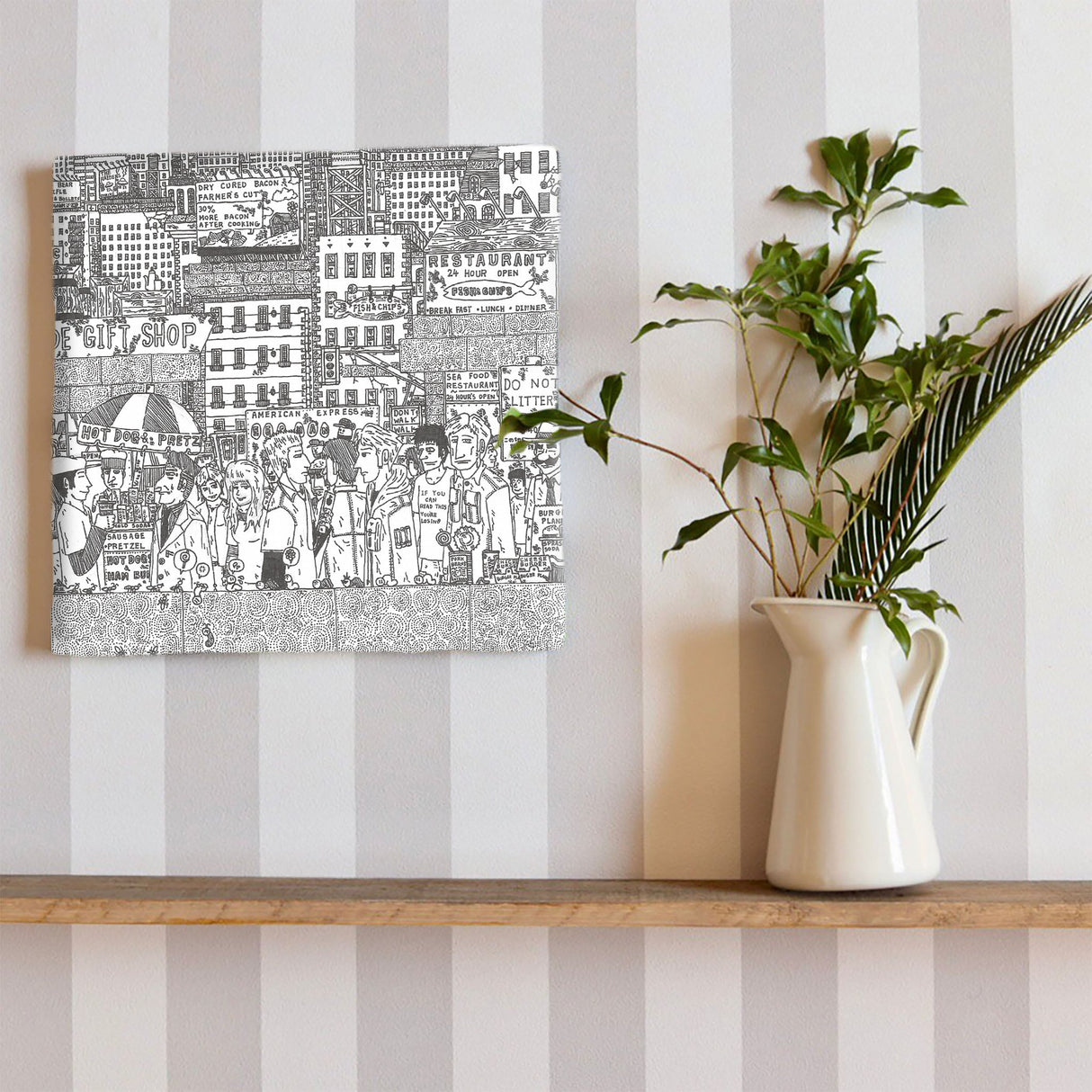 街並みイラストのインテリア小物 壁掛け アート mzk-0003 - ArtDeli. アートパネル専門店