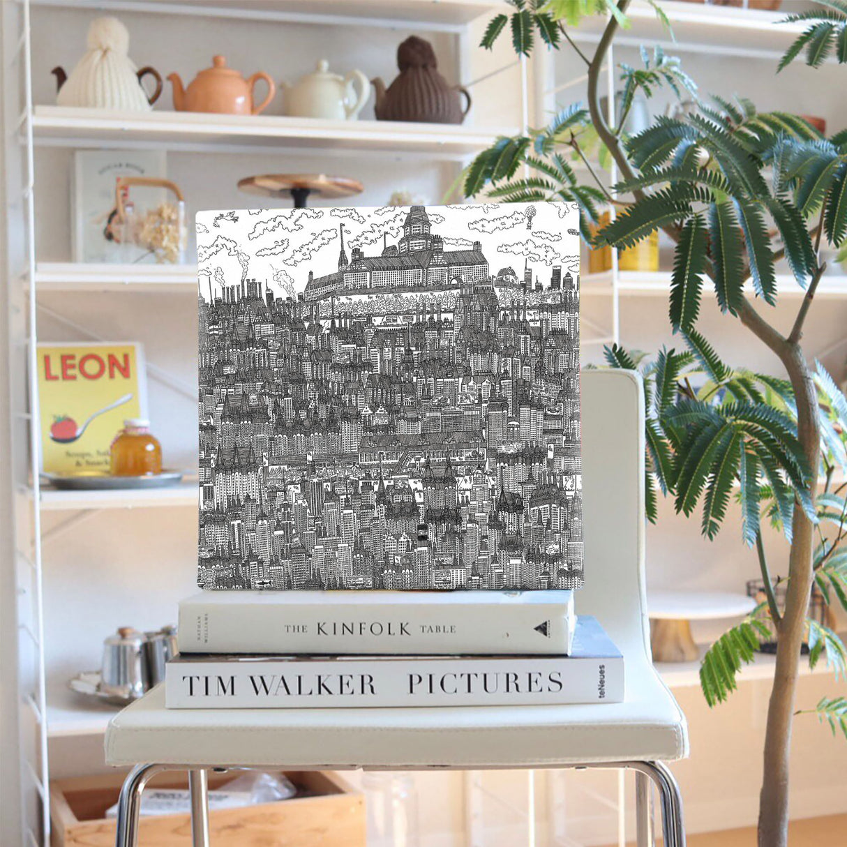 Mizuki the Cityのファブリックパネル インテリア 雑貨 アート モノクロ 街並み mzk-0009 - ArtDeli. アートパネル専門店