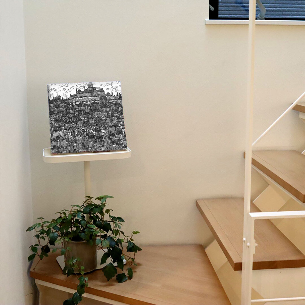 Mizuki the Cityのファブリックパネル インテリア 雑貨 アート モノクロ 街並み mzk-0009 - ArtDeli. アートパネル専門店