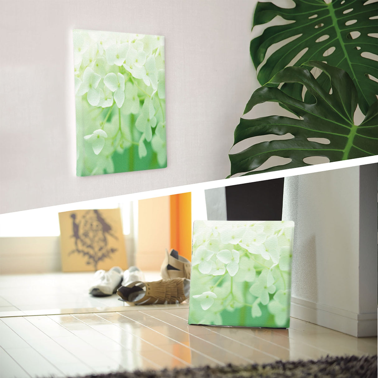 アジサイの壁掛けアート インテリア雑貨 アートパネル キャンバス 花 グリーン nori-2005-001 - ArtDeli. アートパネル専門店