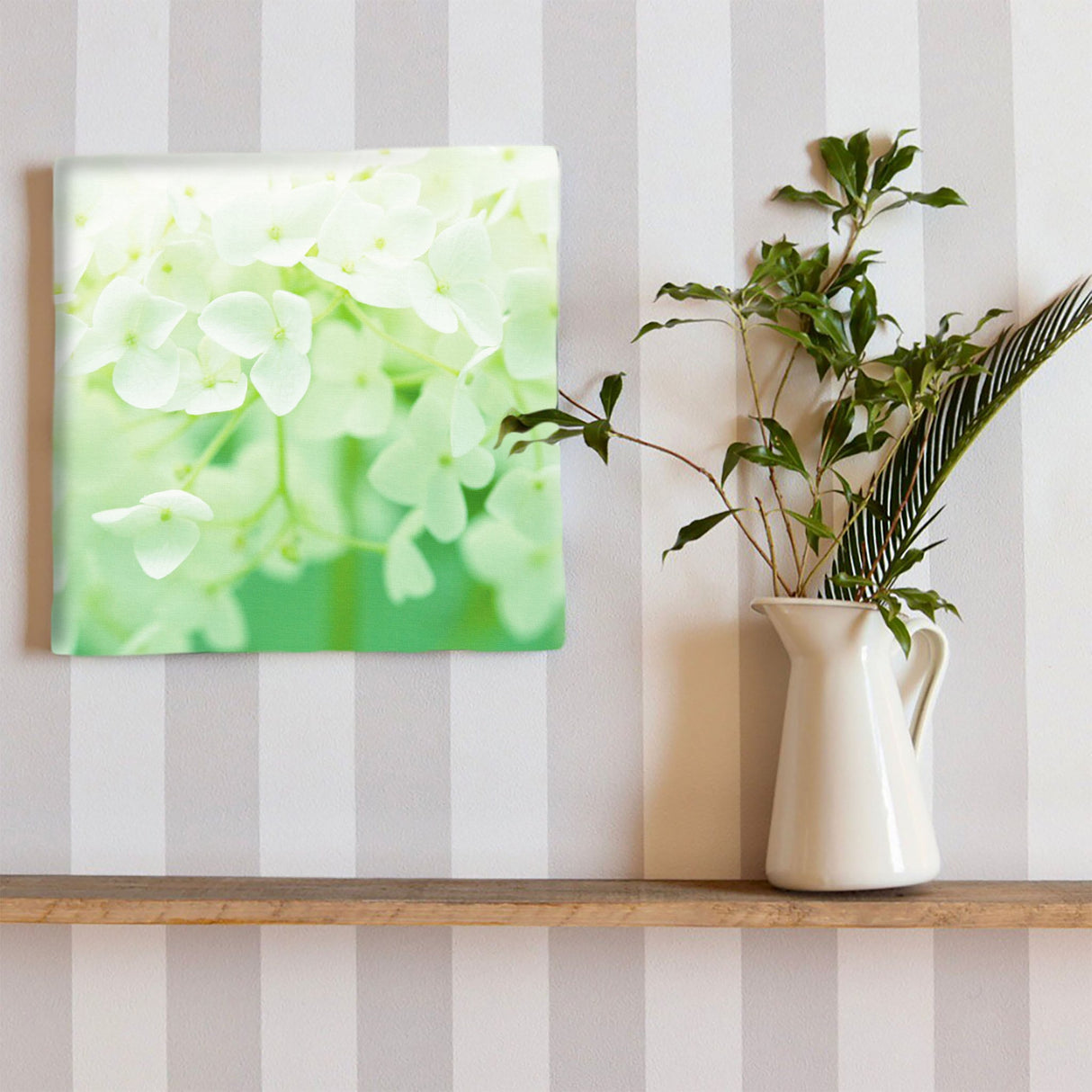 アジサイの壁掛けアート インテリア雑貨 アートパネル キャンバス 花 グリーン nori-2005-001 - ArtDeli. アートパネル専門店