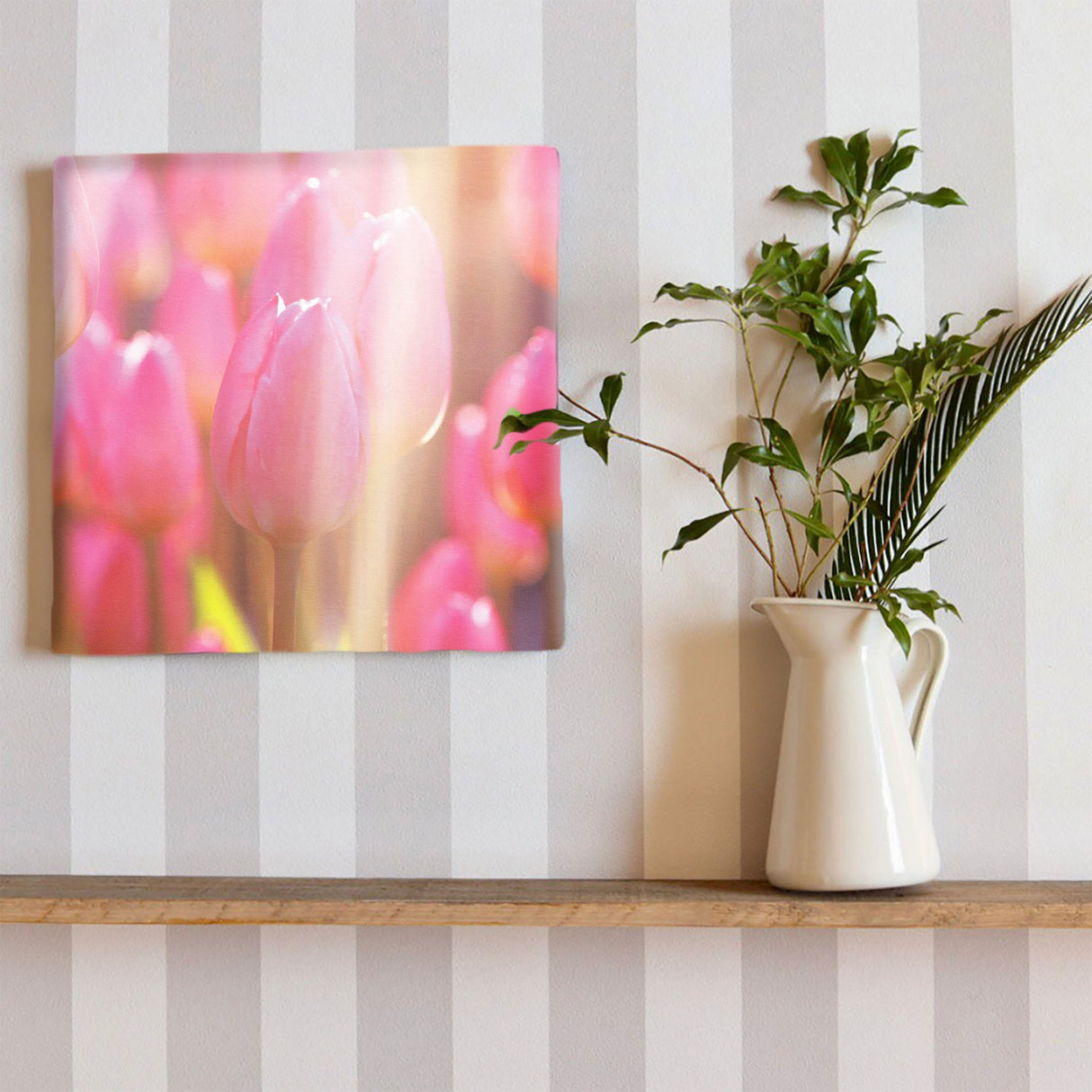 チューリップのファブリックボード インテリア雑貨 アートパネル キャンバス 花 ピンク nori-2005-002 - ArtDeli. アートパネル専門店