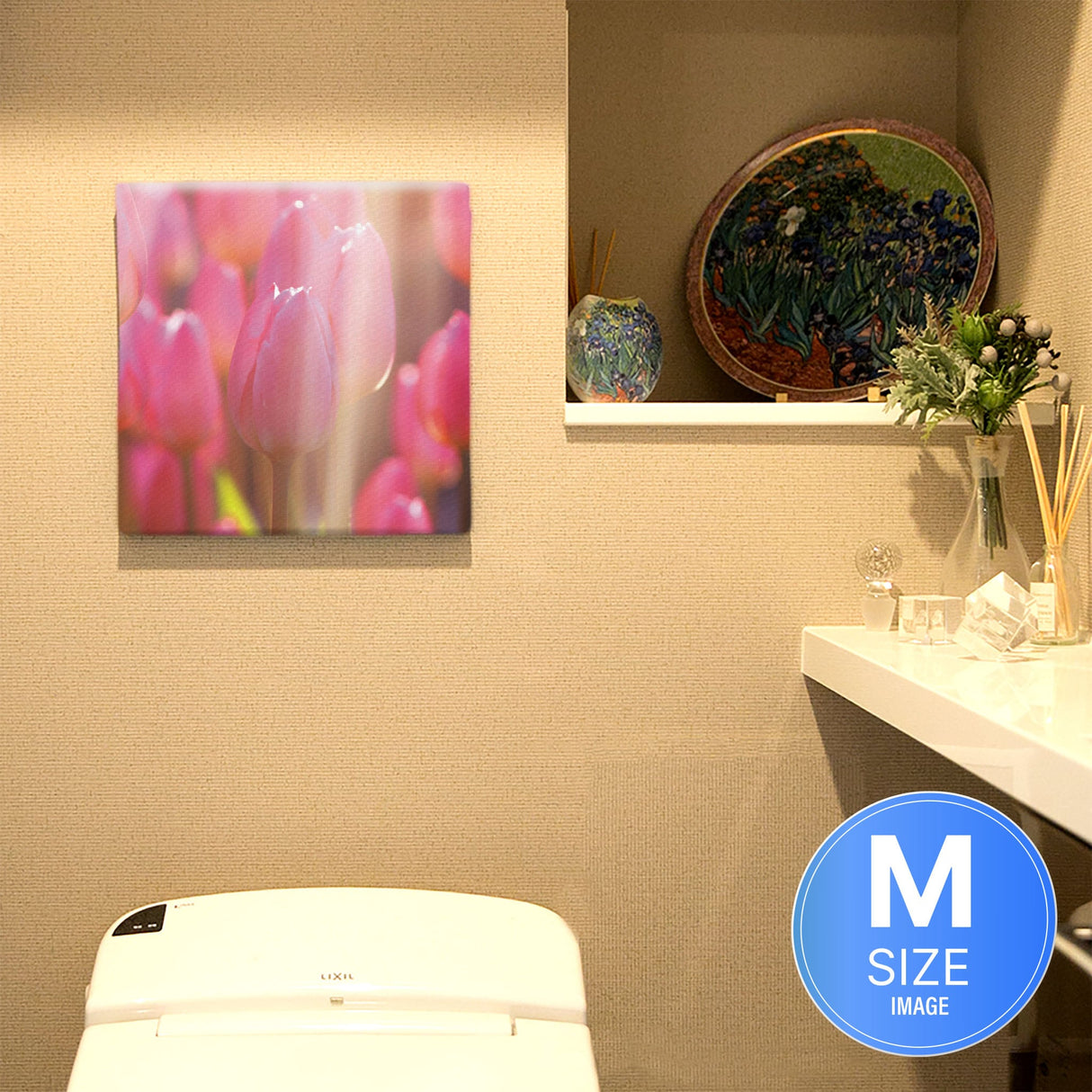 チューリップのファブリックボード インテリア雑貨 アートパネル キャンバス 花 ピンク nori-2005-002 - ArtDeli. アートパネル専門店
