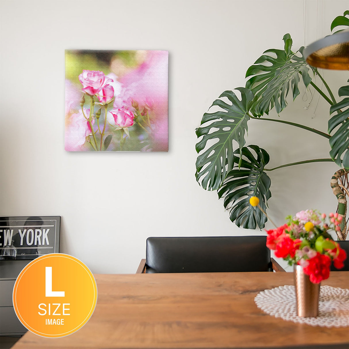 バラの壁掛けアート インテリア雑貨 アートパネル キャンバス 花 ピンク nori-2005-008 - ArtDeli. アートパネル専門店