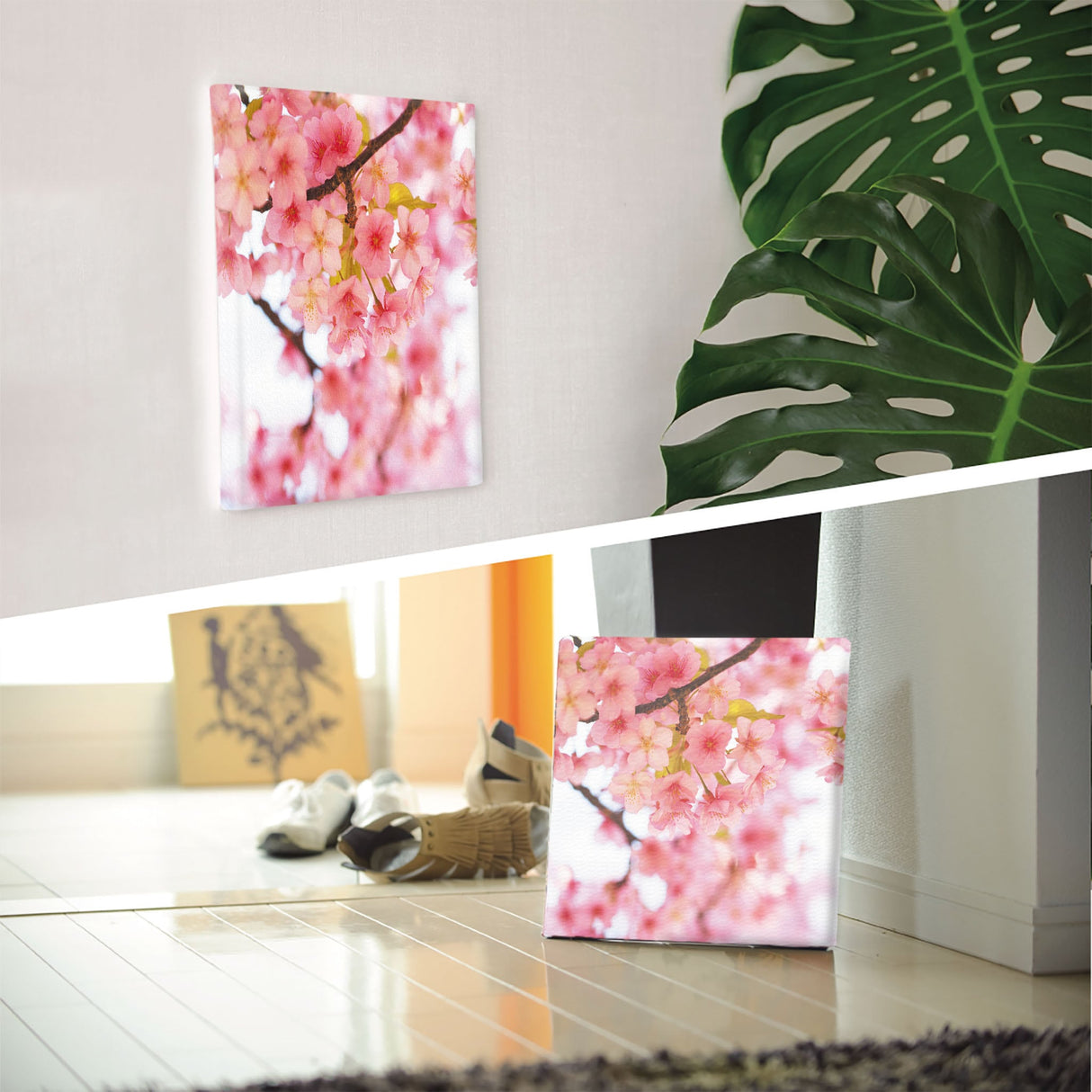 桜のファブリックパネルセット インテリア雑貨 アートパネル キャンバス 花 ピンク nori-2005-011 - ArtDeli. アートパネル専門店