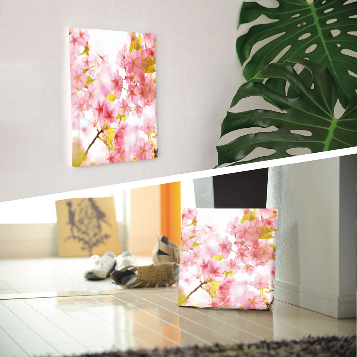 桜のウォールデコセット インテリア雑貨 アートパネル キャンバス 花 ピンク nori-2005-013 - ArtDeli. アートパネル専門店