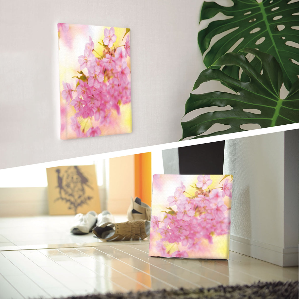桜のファブリックパネルセット インテリア雑貨 アートパネル キャンバス 花 ピンク nori-2005-014 - ArtDeli. アートパネル専門店
