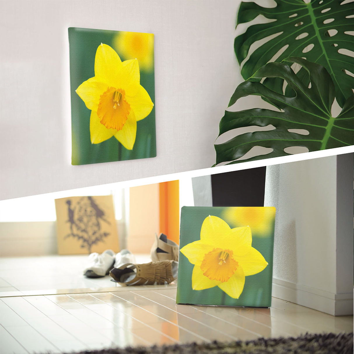 水仙のアートパネルセット インテリア雑貨 アートパネル キャンバス 花 イエロー nori-2005-015 - ArtDeli. アートパネル専門店