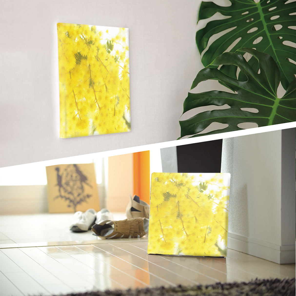 ミモザの壁掛けアートセット インテリア雑貨 アートパネル キャンバス 花 イエロー nori-2005-016 - ArtDeli. アートパネル専門店