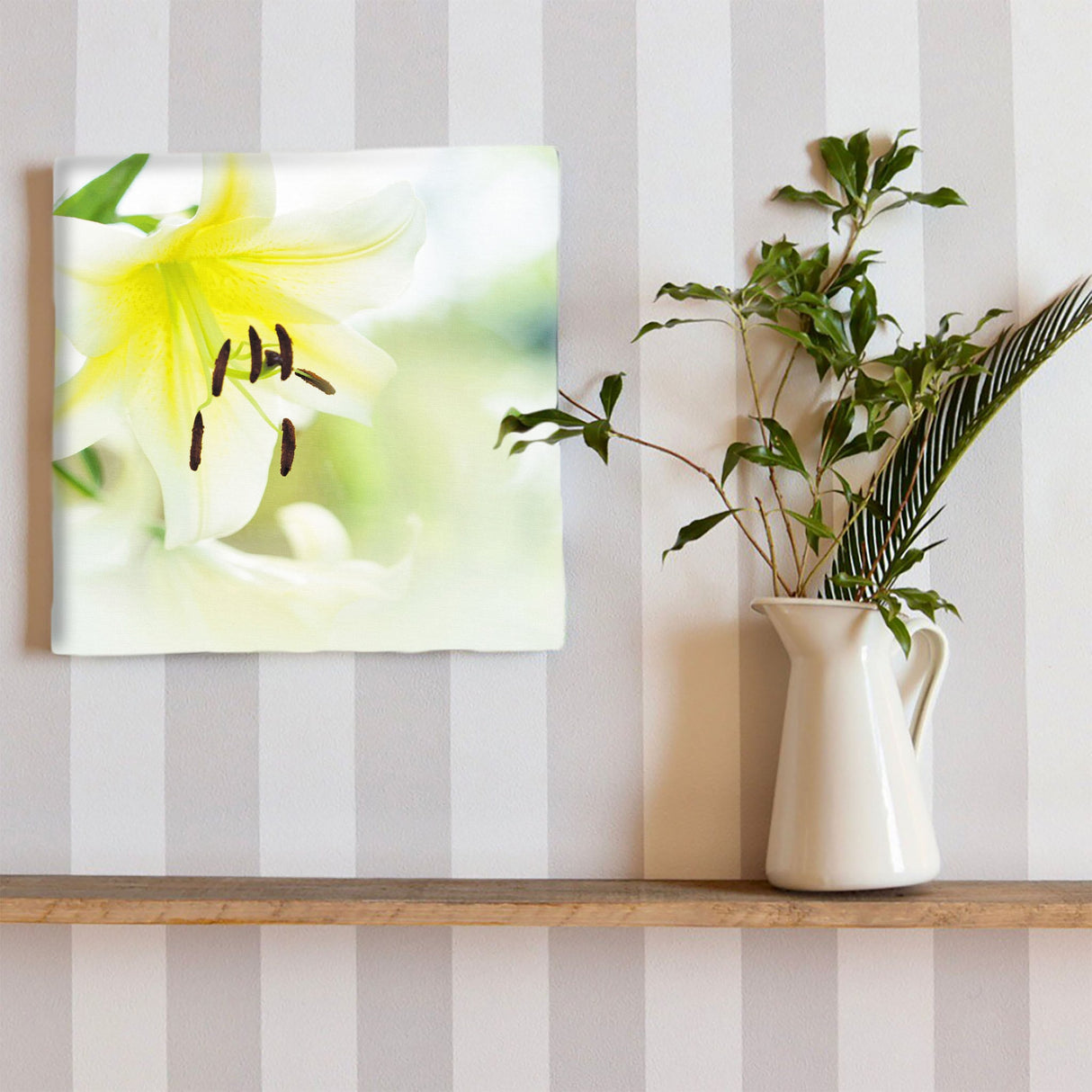 ユリのファブリックパネルセット インテリア雑貨 アートパネル キャンバス 花 ホワイト nori-2005-020 - ArtDeli. アートパネル専門店