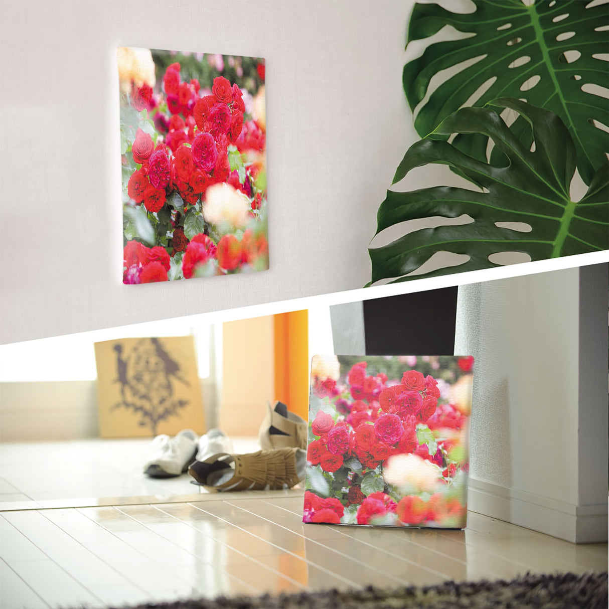 バラの壁掛けアートセット インテリア雑貨 アートパネル キャンバス 花 レッド nori-2005-032 - ArtDeli. アートパネル専門店