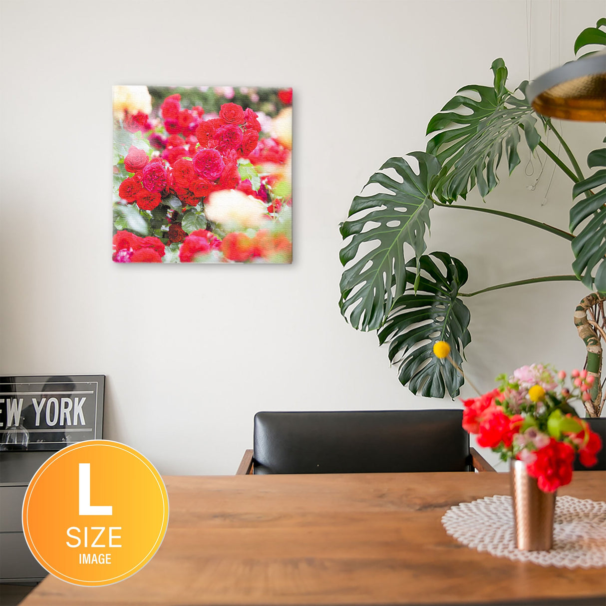 バラの壁掛けアートセット インテリア雑貨 アートパネル キャンバス 花 レッド nori-2005-032 - ArtDeli. アートパネル専門店