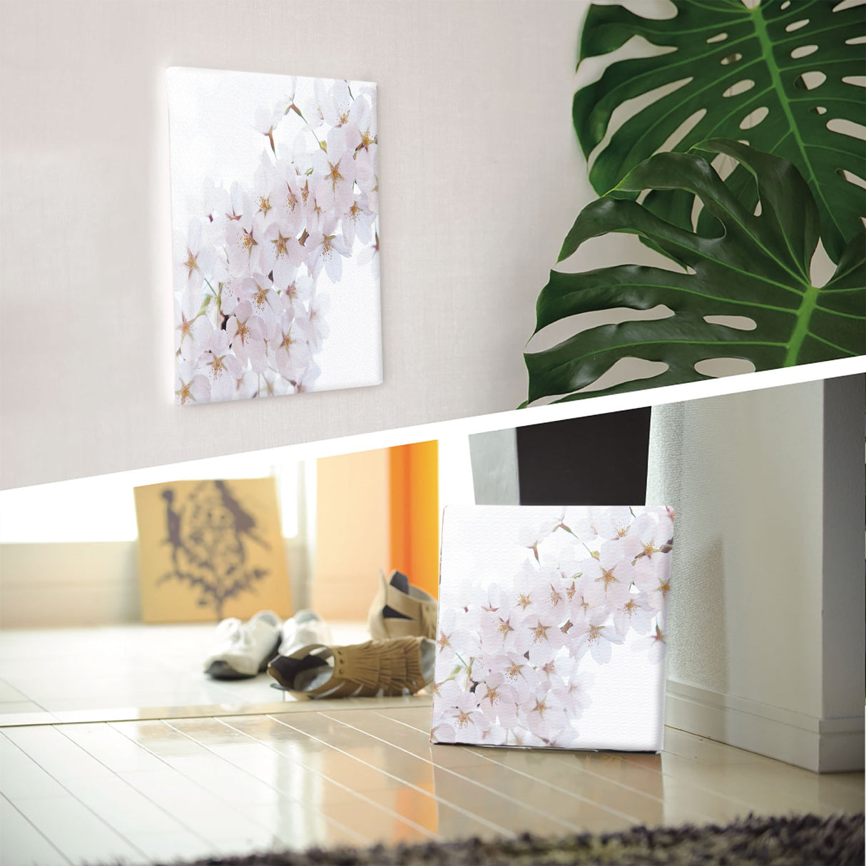 桜のファブリックパネルセット インテリア雑貨 アートパネル キャンバス 花 ホワイト nori-2005-036 - ArtDeli. アートパネル専門店