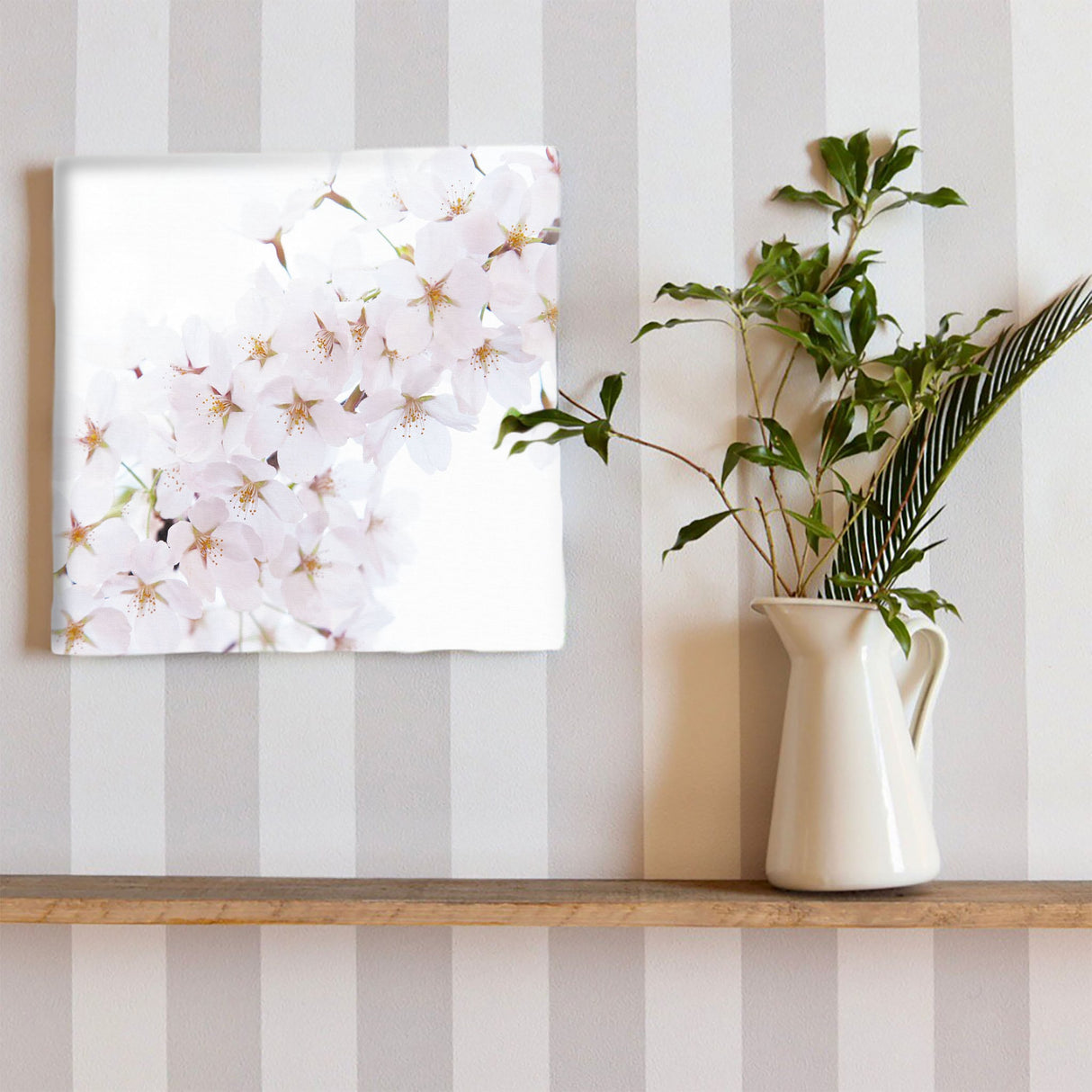 桜のファブリックパネルセット インテリア雑貨 アートパネル キャンバス 花 ホワイト nori-2005-036 - ArtDeli. アートパネル専門店