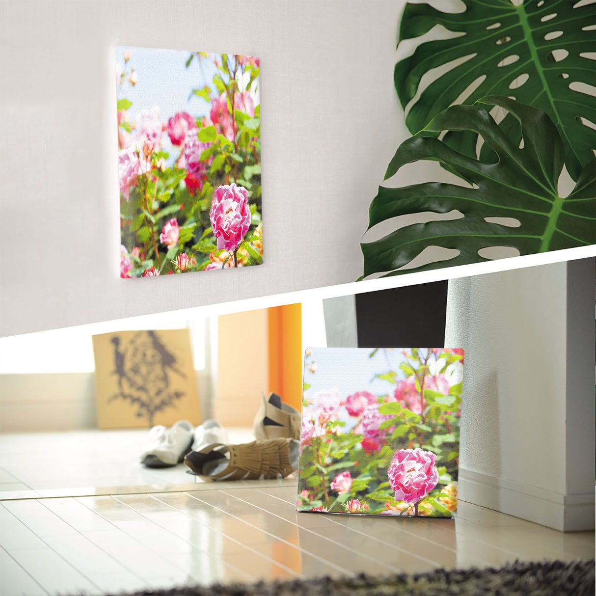 バラのアートパネルセット インテリア雑貨 アートパネル キャンバス 花 グリーン nori-2005-038 - ArtDeli. アートパネル専門店