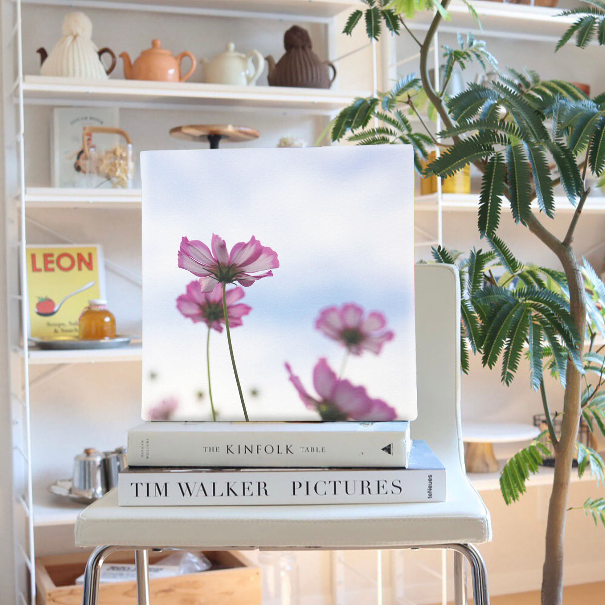 コスモスのファブリックボードセット インテリア雑貨 アートパネル キャンバス 花 ブルー nori-2005-041 - ArtDeli. アートパネル専門店