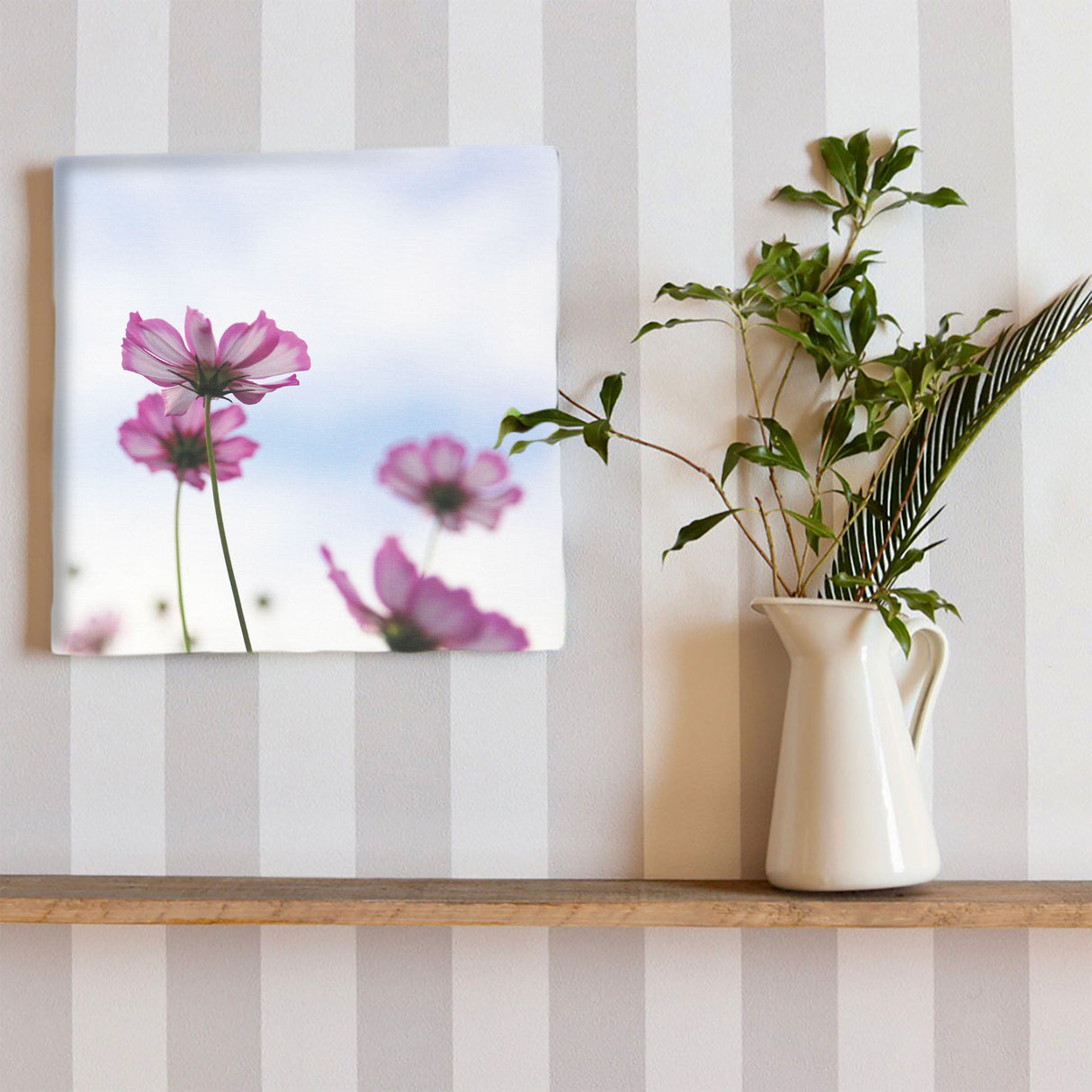 コスモスのファブリックボードセット インテリア雑貨 アートパネル キャンバス 花 ブルー nori-2005-041 - ArtDeli. アートパネル専門店