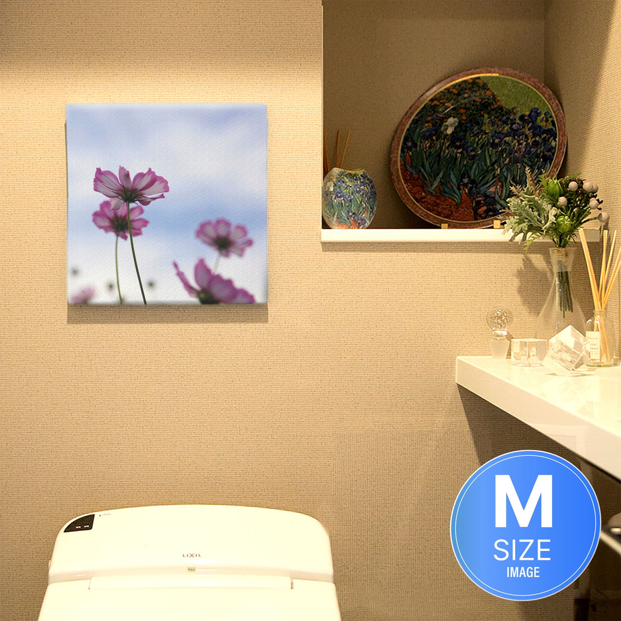 コスモスのファブリックボードセット インテリア雑貨 アートパネル キャンバス 花 ブルー nori-2005-041 - ArtDeli. アートパネル専門店