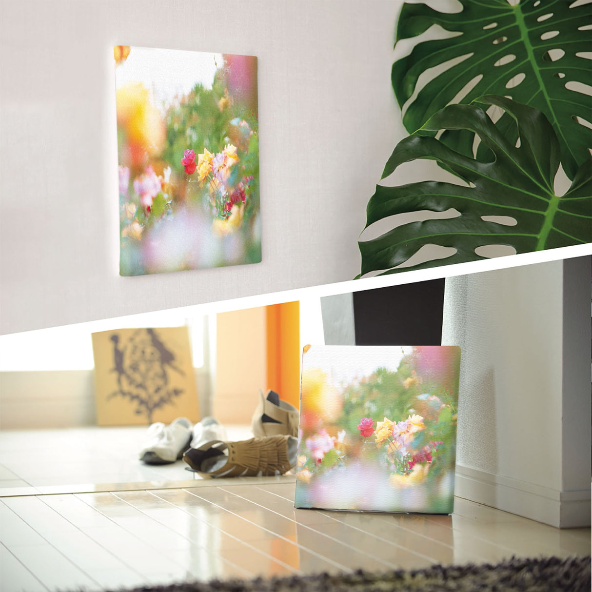 バラのファブリックパネルセット インテリア雑貨 アートパネル キャンバス 花 グリーン nori-2005-043 - ArtDeli. アートパネル専門店