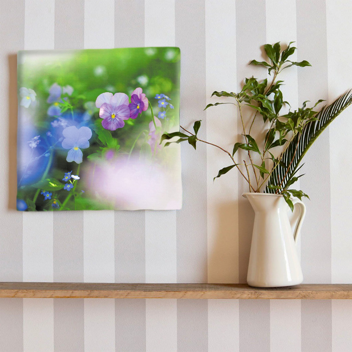 ビオラのウォールデコセット インテリア雑貨 アートパネル キャンバス 花 グリーン nori-2005-044 - ArtDeli. アートパネル専門店