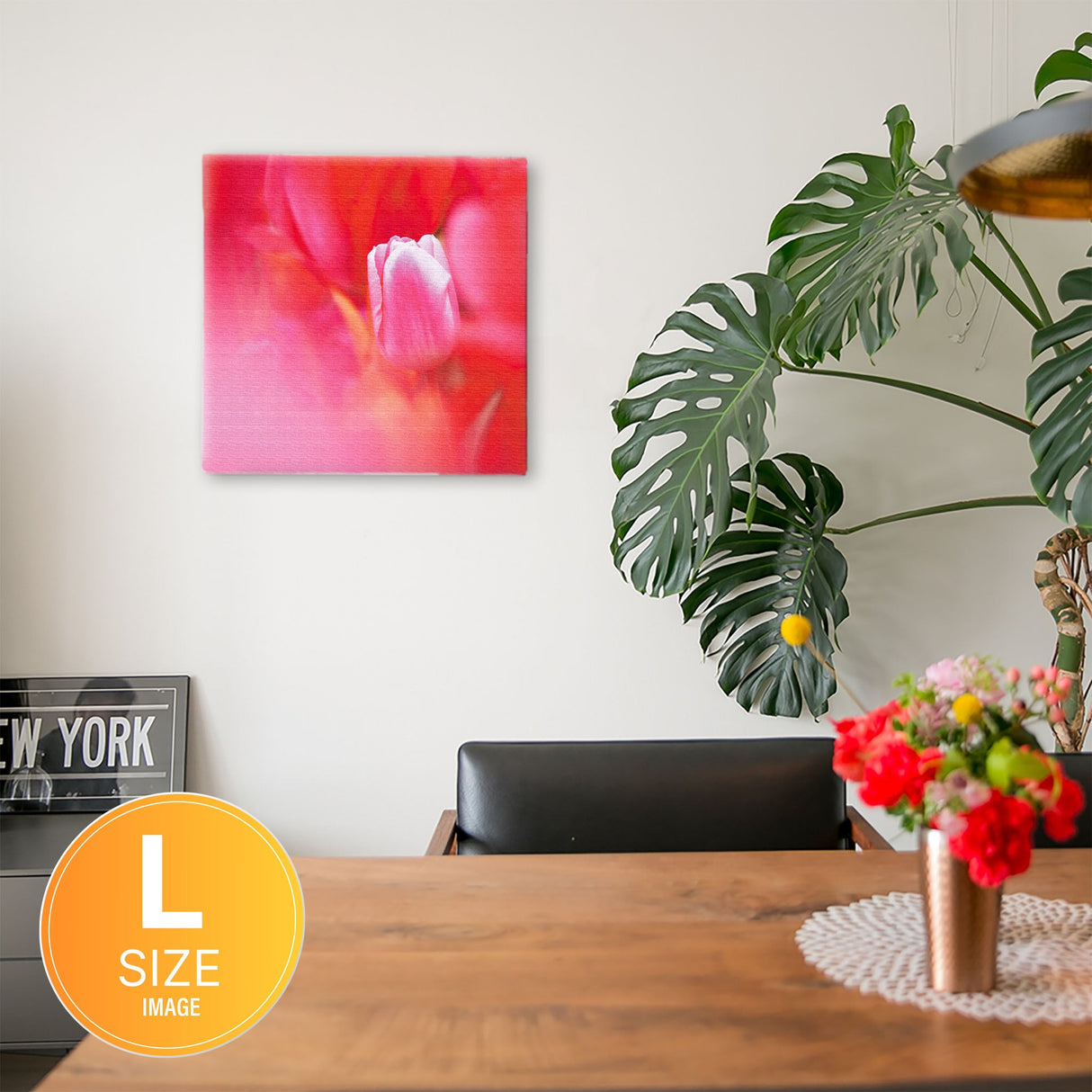 チューリップのファブリックパネルセット インテリア雑貨 アートパネル キャンバス 花 レッド nori-2005-045 - ArtDeli. アートパネル専門店