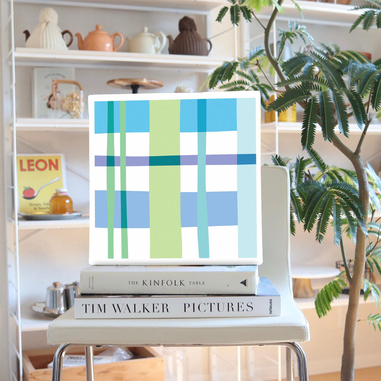 チェックのアートなインテリア小物 写真 アート pat-0052