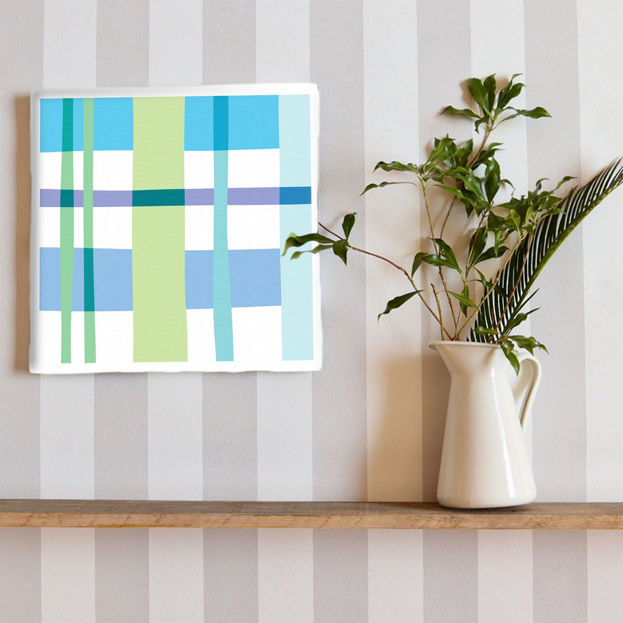 チェックのアートなインテリア小物 写真 アート pat-0052