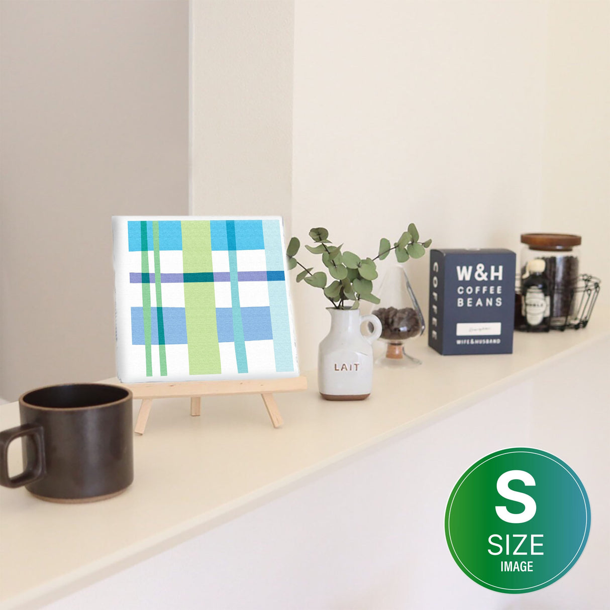 チェックのアートなインテリア小物 写真 アート pat-0052